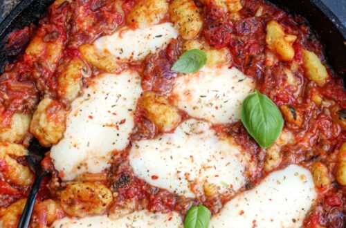 Gnocchi ovenschotel met gehakt en mozzarella